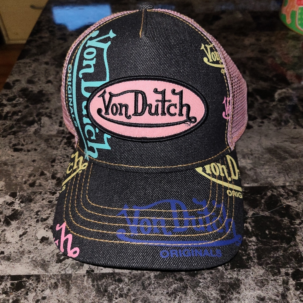 Von Dutch Denim/Pink Trucker Hat